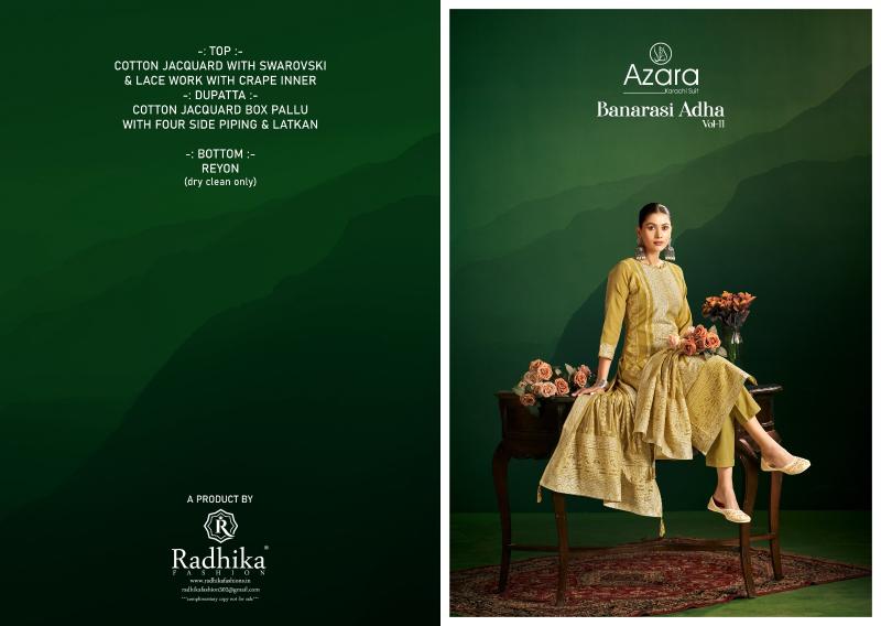Azara banarashi adah-11 wholesale dress materials in surat with price  - wholesale export